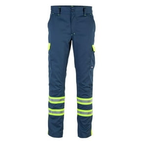 T-World - Pantalon Cargo Gabardina Bicolor Con Cinta Día Noche Hi-Vis Line 100% Poly