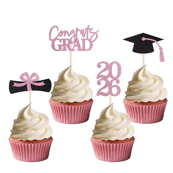 Decoraciones para Cupcakes de Graduación SakFestivo 36 Piezas Rosa 2026