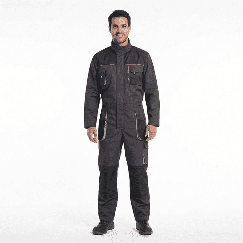 T-World - Overol De Trabajo Actium Canvas Gris Oscuro