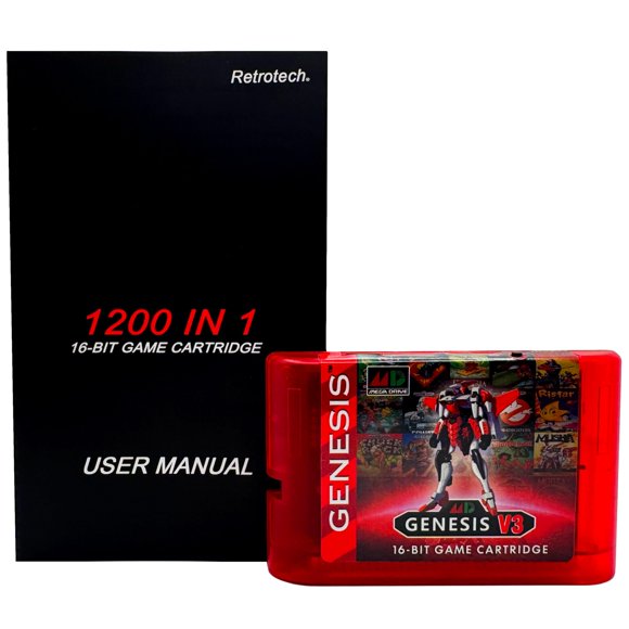 Cartucho de Juegos Retrotech 1200‑en‑1 V3 Pro para Genesis
