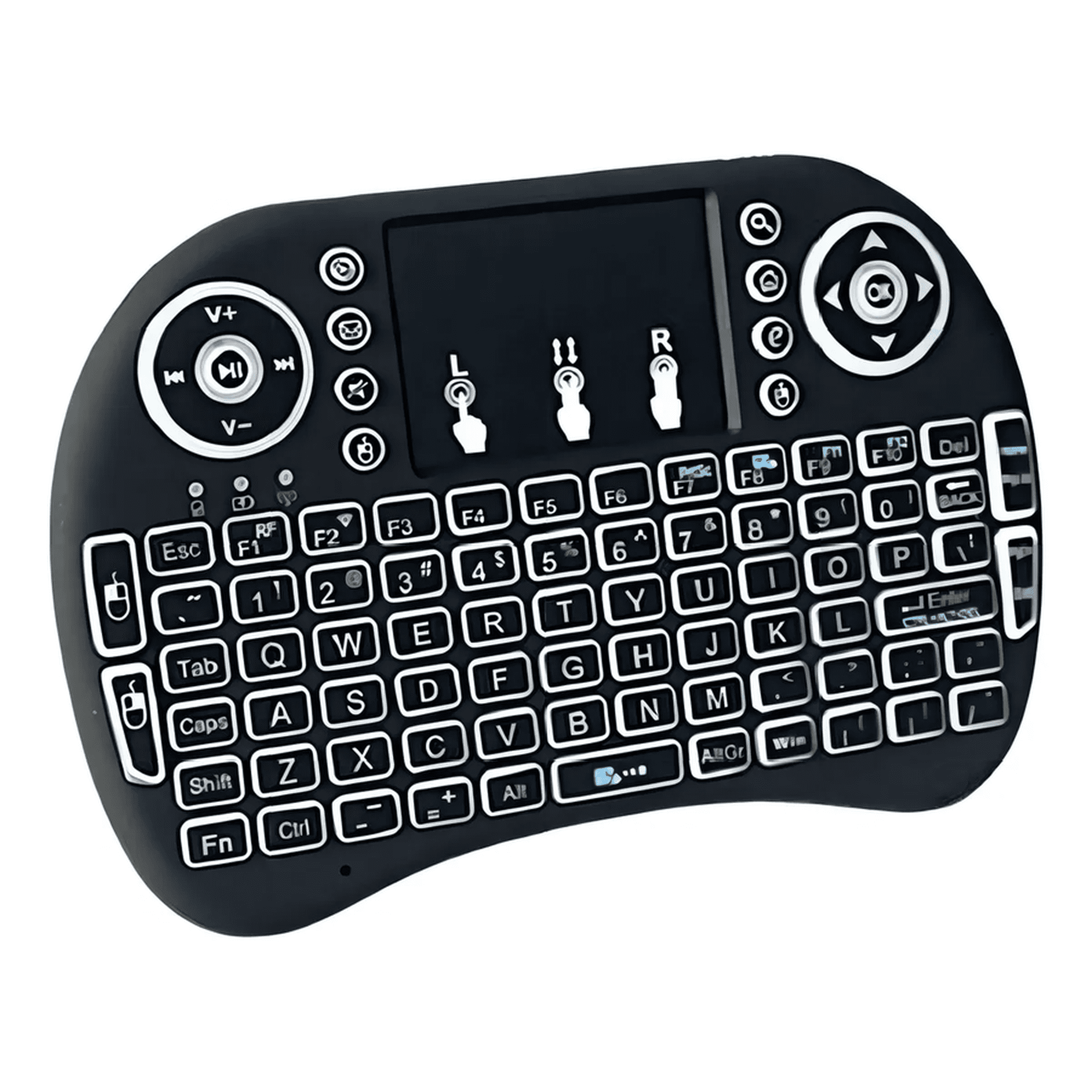 Genérico - Mini Teclado Bluetooth Retroiluminado Negro