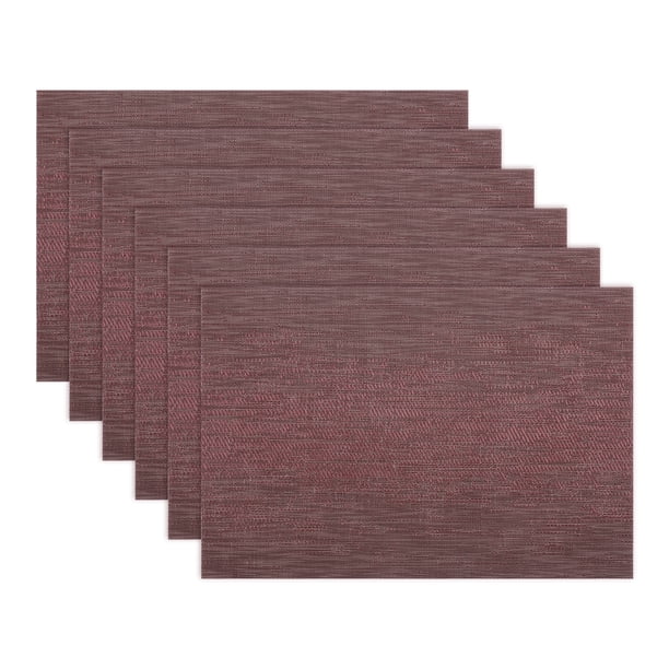 REGALWOVEN 6 Paquete de Manteles Individuales de Plástico para Decoración de Mesa de Comedor de Cocina Lavables Resistentes al Calor Manteles Individuales Limpiables Marrón 17.7x11.8 pulgadas