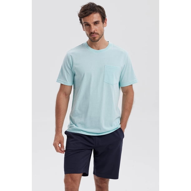 Polera Hombre Básica Con Bolsillo Verde Claro