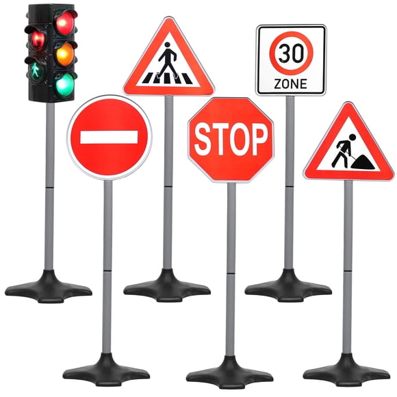 Juego infantil Toy Traffic Light con 5 señales de tráfico para niños