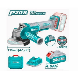 Total Tools - Esmeril 4 1 2 Total Tagli211542 7 20V+2Bat 4 Ah+Carg+10Disco