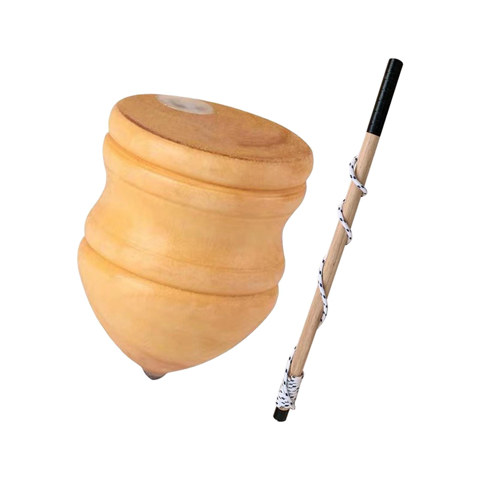 Bothyi - Trompos De Madera Con Varilla Diy Con Punta Para Principiantes Niños Intermedios 8 Pulgadas Con Varilla De 50 Cm