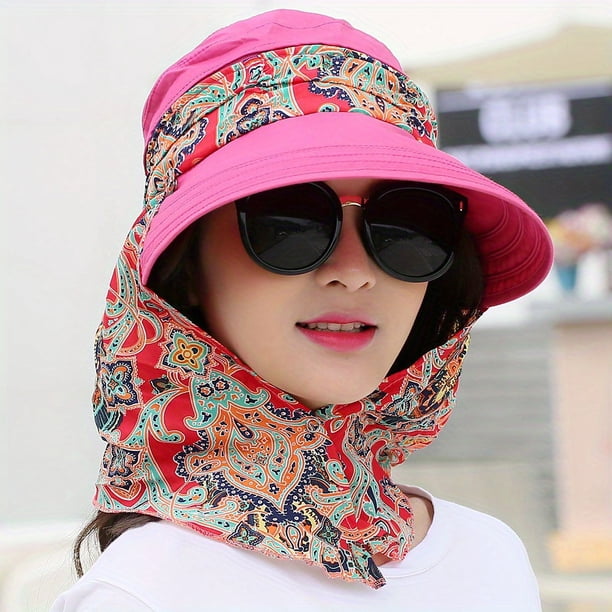 Stay Protected in Style: Outdoor Sports Women's Sun Hats with Wide Brim and Neck Shield Flap Cap!