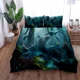 thumbnail image 1 of Dinosaurs Underwater Duvet Cover Set UK Double US Bed Linen Set Bed Sheets, 1 of 5