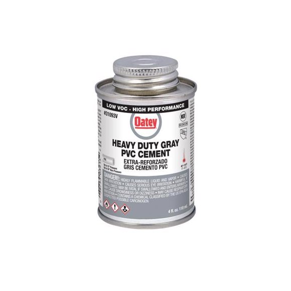 Cement Oatey PVC de alta resistencia, color gris, 118 ml