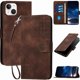 thumbnail image 1 of Funda Flip Premium Fibra de Carbono para iPhone 14 Plus con Soporte y Cierre Marrón, 1 of 6