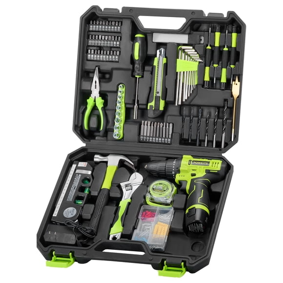 Juego De Herramientas Con Taladro Inalámbrico 12v Con Batería Y Cargador 142 Piezas