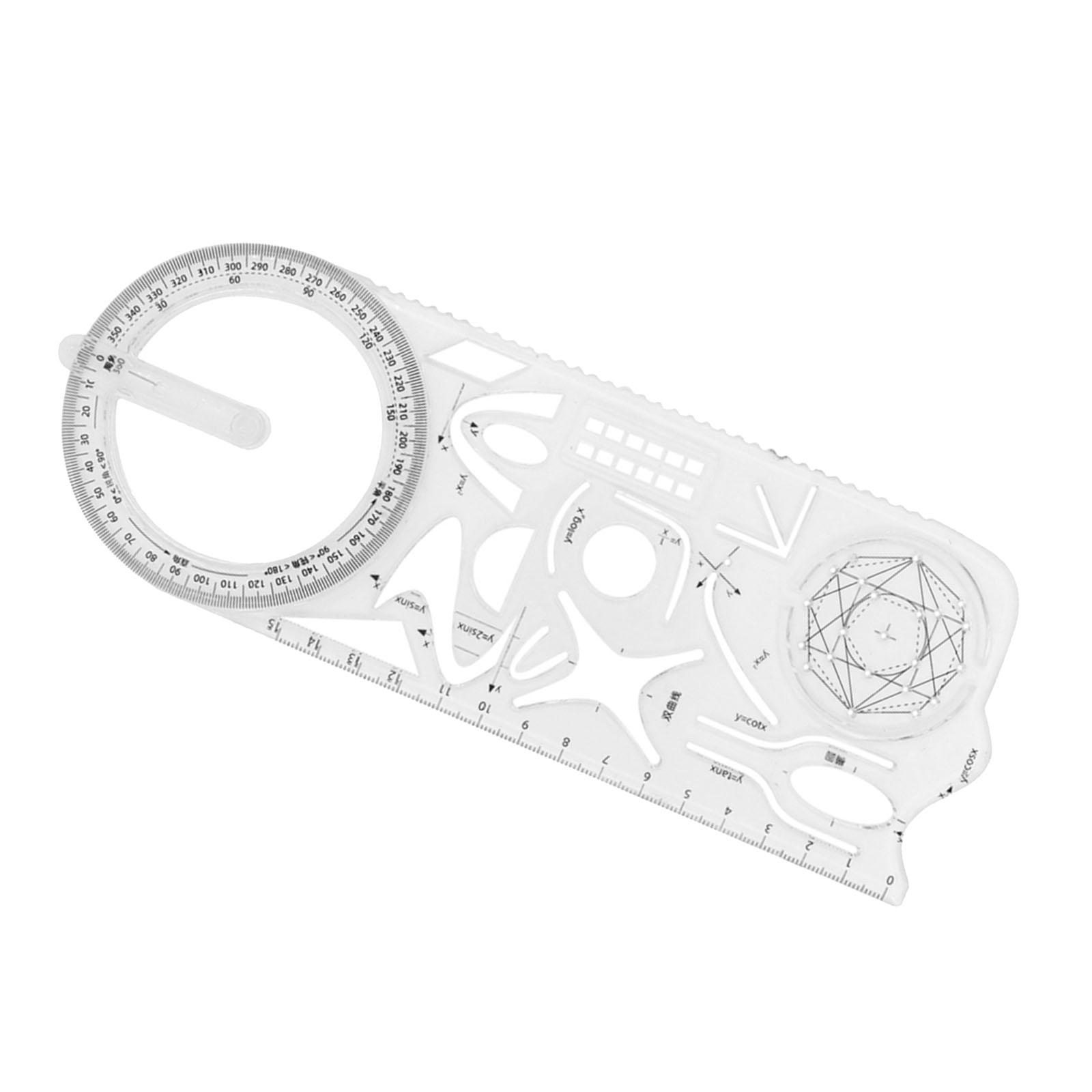 Magideal - Regla Geométrica, Regla De Medición Matemática, Herramienta De Medición Clara Con Escala, Diseños Pp, Reglas Para Arquitectura, Diseño, Enseñanza De M Escuela Secundaria