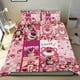 thumbnail image 1 of Oso de Fresa Lotso Conjunto de sábanas temático, trío de piezas, cómodo y amigable con la piel, diseño único, regalo de decoración para el hogar para familiares, amigos y fans,135cm *200cm, 1 of 6