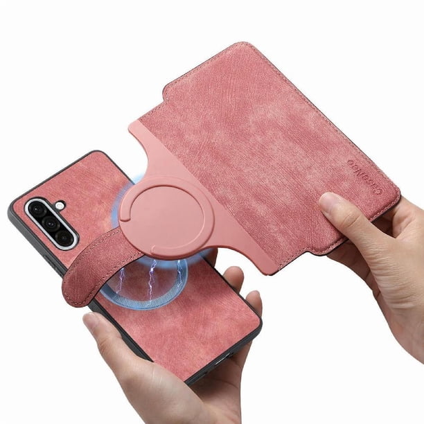 Funda Billetera Magnética para Samsung Galaxy A36 Soporte Tarjetas Desmontable Rosa