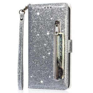 Funda Para Foxdock Elegante Funda Google Pixel 6 Glitter Con Cremallera-Ideal Para El Uso Diario