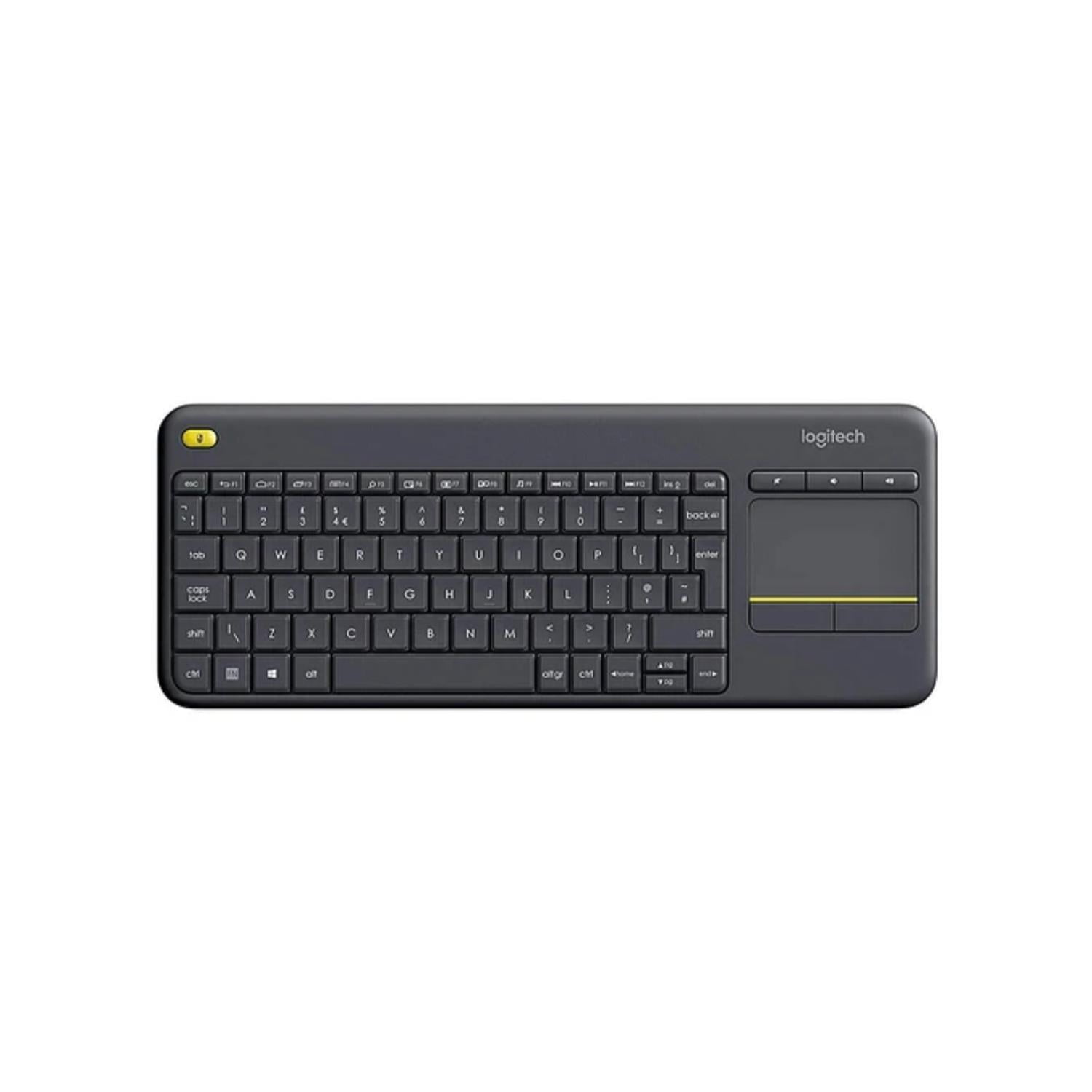Logitech - Teclado Inalambrico Touchpad Media K400 Plus Negro