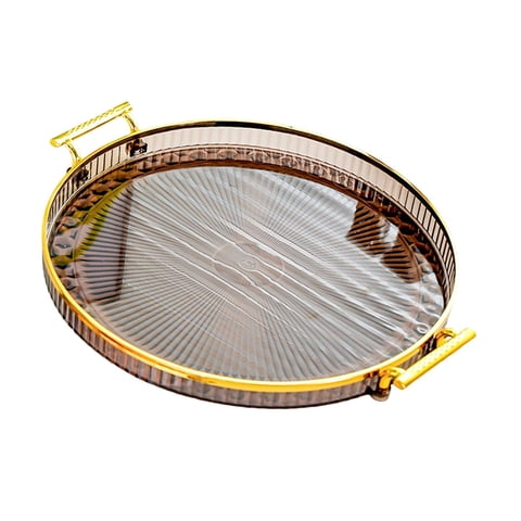 Magideal - Bandeja De Frutas Plato De Frutas Bandeja De Almacenamiento De Frutas Redonda Multifuncional Práctica Bandeja Redonda Para Servir Para Encimera Pastel Gris