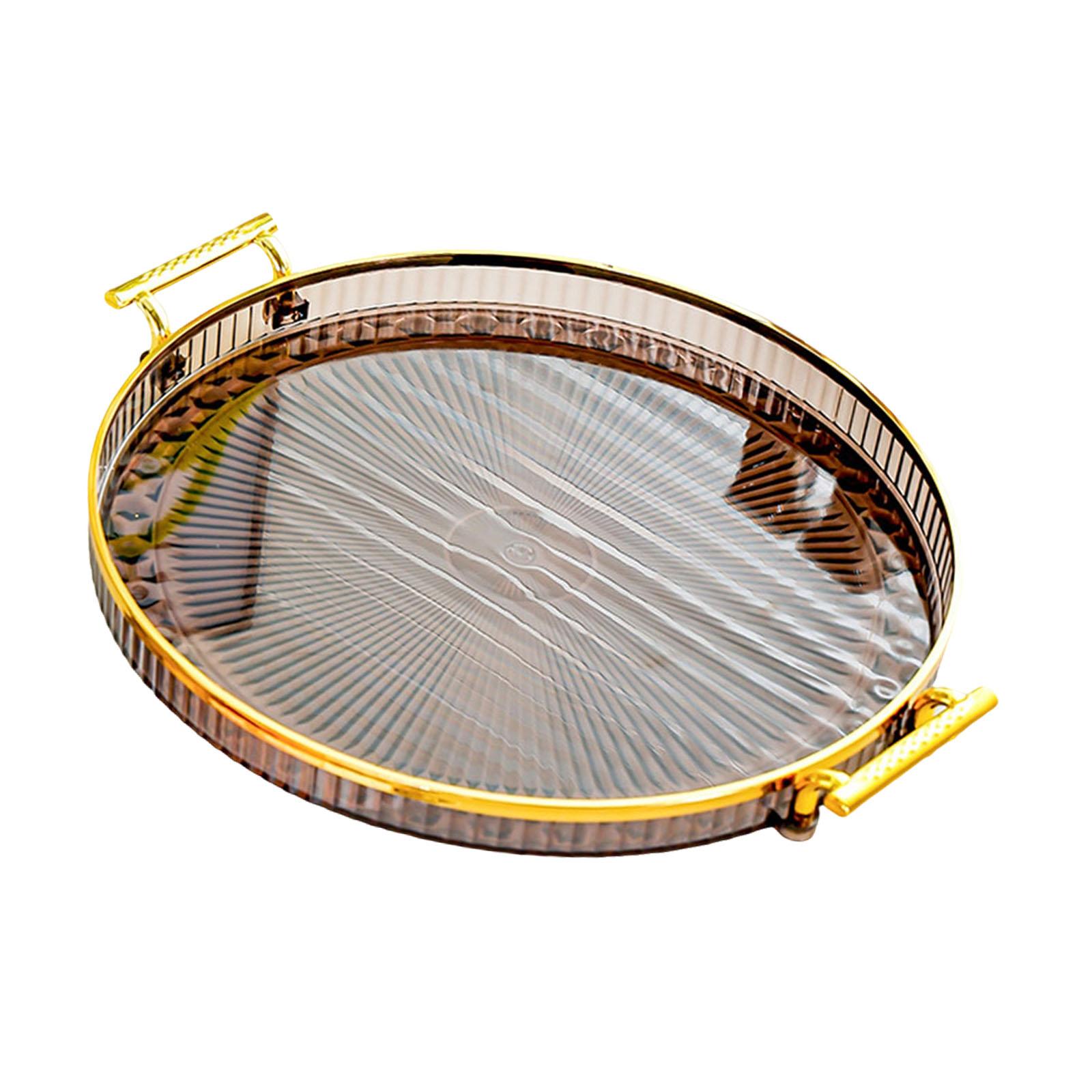 Magideal - Bandeja De Frutas Plato De Frutas Bandeja De Almacenamiento De Frutas Redonda Multifuncional Práctica Bandeja Redonda Para Servir Para Encimera Pastel Gris