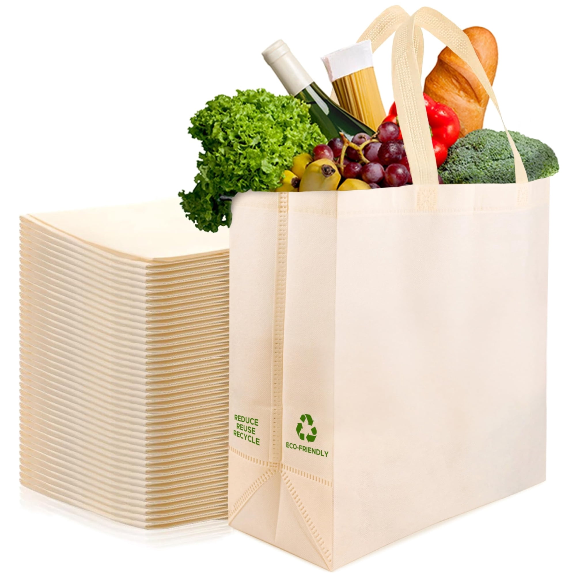 Bolsas Reutilizables Para Compras Simply Cool, Paquete De 50, 37 X 37 X 17 Cm