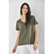 thumbnail image 2 of Polera Mujer Verde Manga Corta Cuello V Talla L, 2 of 3