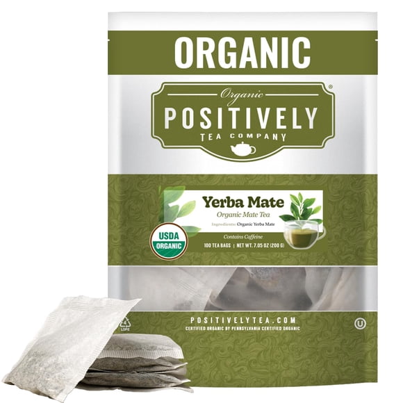 Té de yerba mate orgánica en saquitos Organic Positively Tea, 100 unidades
