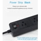 thumbnail image 5 of Regleta de 2 clavijas, regleta USB con cable de extensión de 3 m, protector contra sobretensiones de 3 tomas y 4 puertos de carga USB para smartphone, color negro., 5 of 7