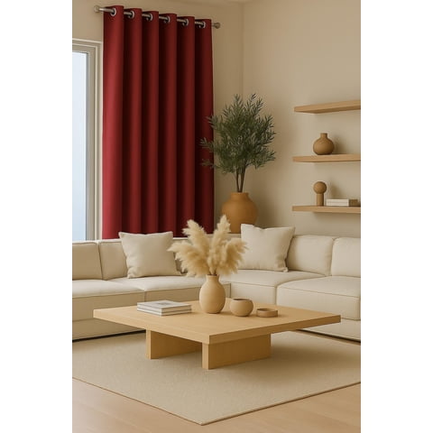 Clems - Cortina Engomada Termica 100% Blackout 140X225 Rojo 140X225