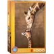thumbnail image 1 of Puzzle Eurographics Jiraffe Mother's Kiss 1000 piezas, 1 of 3