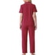 thumbnail image 3 of INSPIRE CHIC Conjunto de Pijama para Mujer con Manga Corta, Camisa Abotonada con Ribete en Contraste y Pantalones Largos para Estar en Casa XS Rojo, 3 of 6