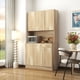thumbnail image 1 of 70.87" Tall Wardrobe& Kitchen Cabinet, with 6-Doors, 1-Open Shelves and 1-Drawer for bedroom,Rustic Oak, 1 of 3