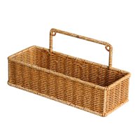 Bothyi - Cesta De Almacenamiento Tejida, Cesta De Almacenamiento Hecha A Mano Para Sala De Estar, Cocina, Rectangular