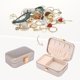 thumbnail image 2 of Caja de joyería de cuero PU REGALWOVEN para mujeres, organizador de joyas de una sola capa con cierre a presión en oro champán, 2 of 7