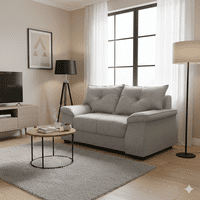 Intermuebles - Sofá Fortaleza 2 Cuerpos Tela Gris Claro