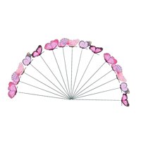 Magideal - 24 Estacas De Mariposas Para Jardín, Decoraciones De Mariposas Para Exteriores, Adornos De Césped Para Patio, Decoración Para Macetas, Entrada, Inaugu Rosa