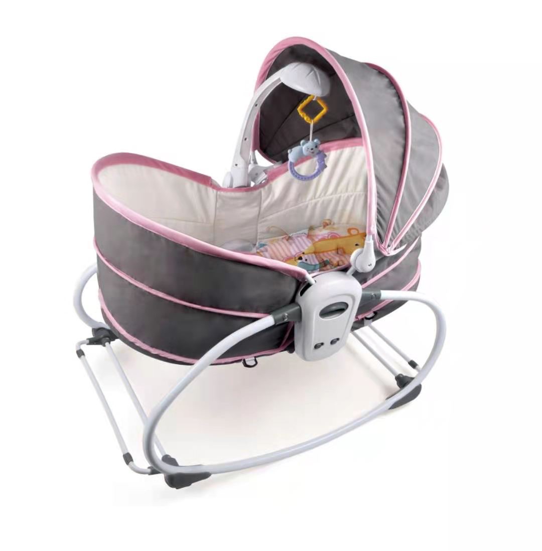 Cuna Moisés 5 En 1 Con Vibración Y Mosquitero Lubabycas Rosada