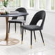 thumbnail image 5 of Silla de comedor Zuo Menlo de tela de terciopelo negro con pata de acero, 5 of 9