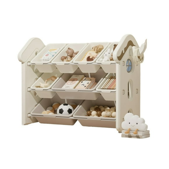 Estante Infantil Organizador De Juguetes 9 Canastos Blanco By LuBabycas