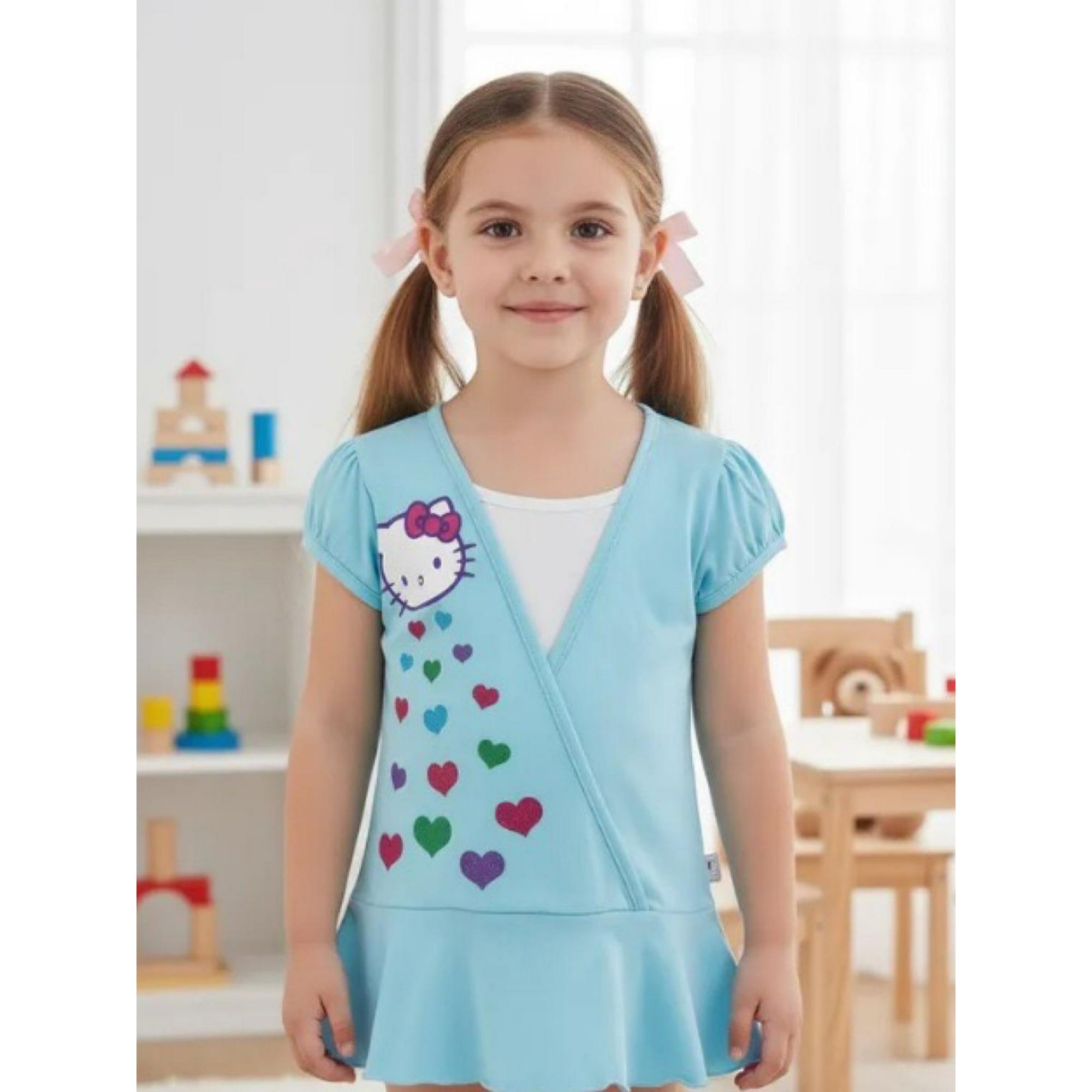 Mini Vestido Niña Hello Kitty Turquesa 3