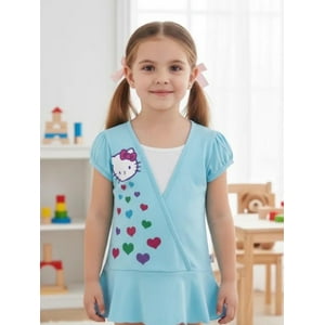 Mini Vestido Niña Hello Kitty Turquesa 3