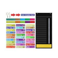 Bothyi - Gráfico De Horario Decorativo Gráfico De Bolsillo De Programación Para Actividades Edades 3+ Negro