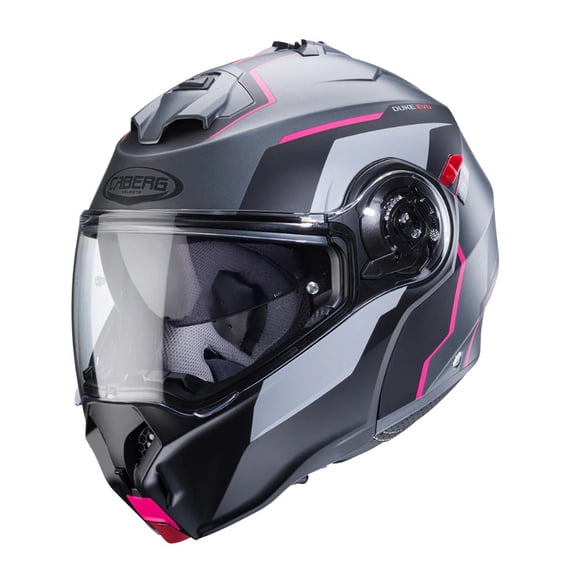 Casco para moto Caberg Duke Evo Move Matt Gun Metal/Black/Fuchsia S