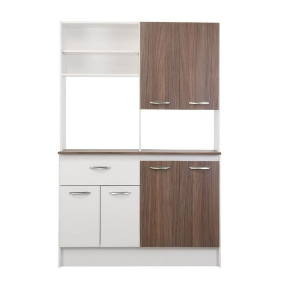 Mueble Cocina Emma 6 Puertas 1 Cajón Nogal - Blanco