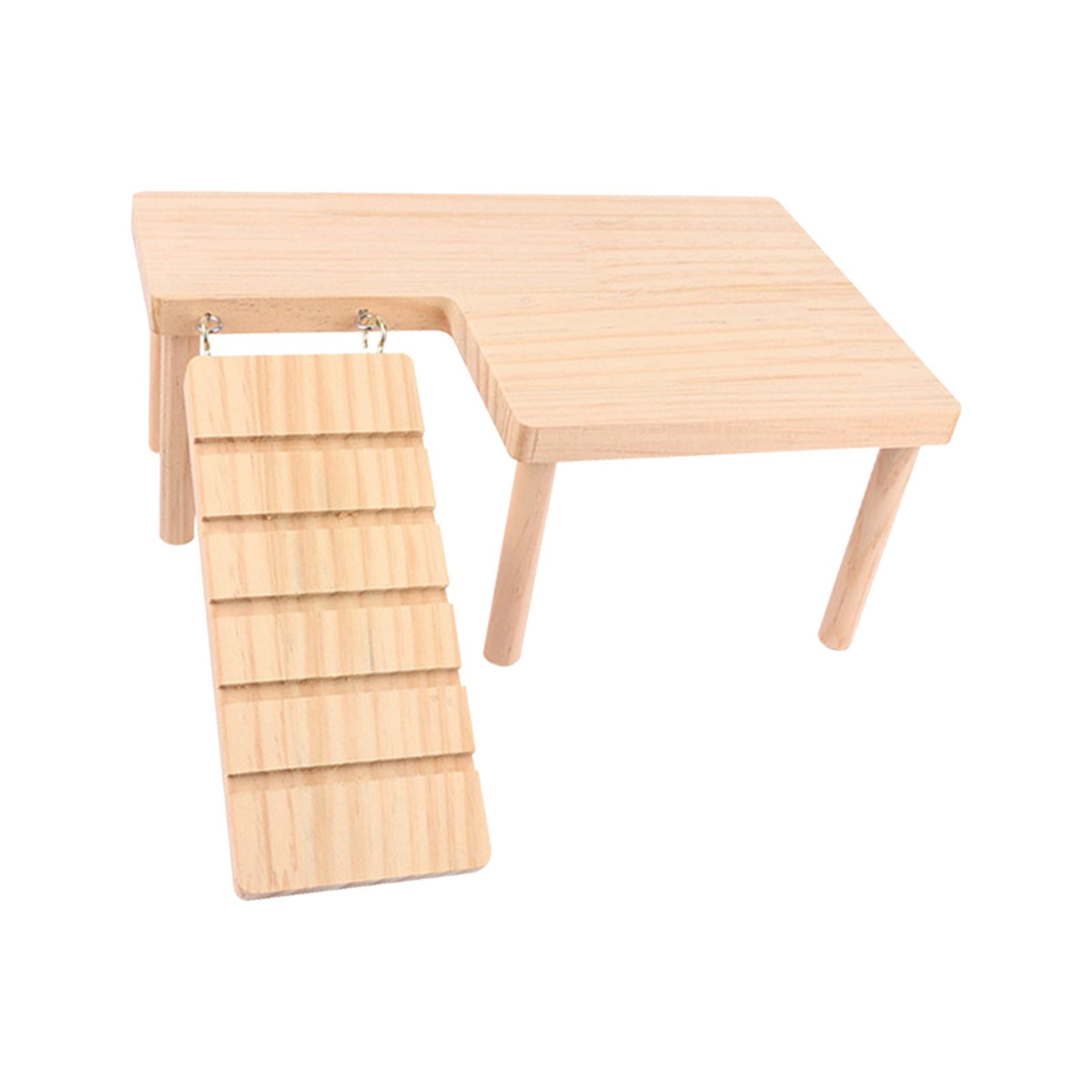 Plataformas De Madera Para Hámster Con Escalera Para Trepar Para Ratones, Jerbos, Animales Pequeños A La Izquierda