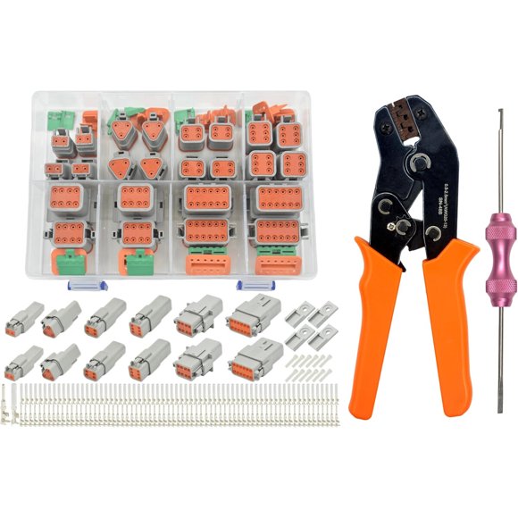Kit de conectores Deutsch DT de 217 piezas con crimpadora de terminales