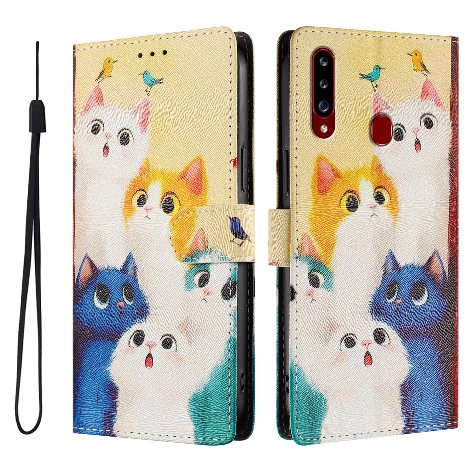 Foxdock Funda Tipo Cartera Para Samsung Galaxy A20s Con Soporte Y Correa – Diseño De Patrones Lindos