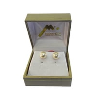 Aros Pegados De Perlas De Mallorca N° 8 Enchapado En Oro