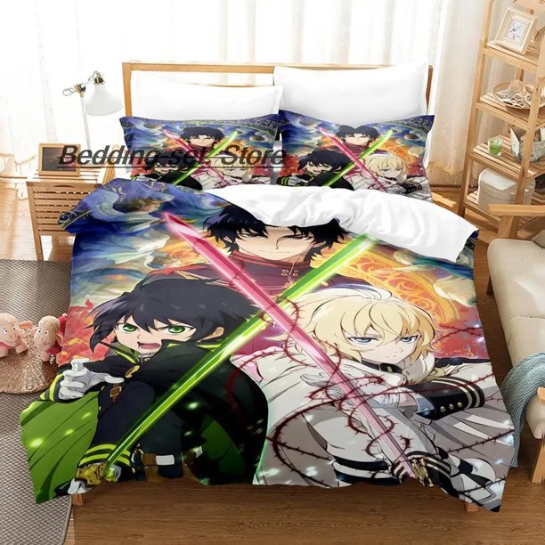 Seraph of the end Bedding Set Bed Set Teenager Bedroom Duvetcover SetsBed Sheet Set