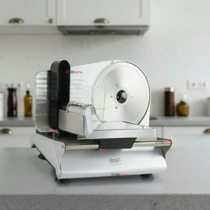 Rebanadora Cortadora Fiambre Carne Eléctrica Raf Color Plateado
