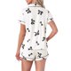 thumbnail image 3 of INSPIRE CHIC Conjuntos de Pijamas para Mujer Mangas Cortas Estampado de Lazo Bonito Suave Cómodo Parte Superior Abotonada y Pantalones Cortos 2 Piezas L Blanco, 3 of 5