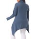 thumbnail image 3 of Agnes Orinda Suéter de Cuello Alto para Mujer de Talla Grande, Túnica de Manga Larga con Dobladillo Asimétrico, Suave y Cálido, Casual, Tejido de Punto Acanalado, 1X Grande Azul, 3 of 6